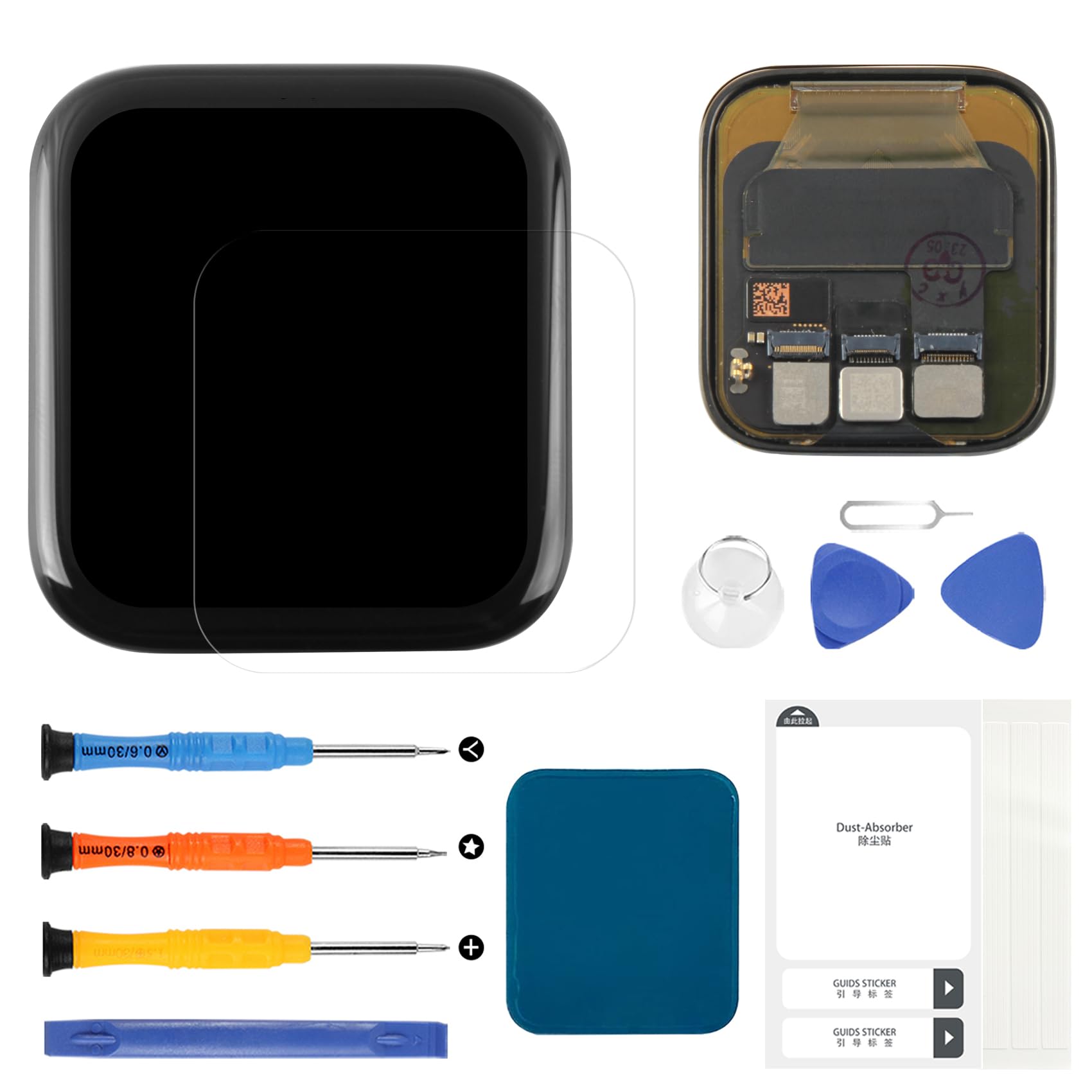 Photo 1 of for Apple Watch Series 5/SE LCD Screen Replacement for Apple Watch Series 5/SE 44MM Display A2092 A2094 A2156 LCD Touch Screen Digitizer Assembly Replacement Repair Parts Kit