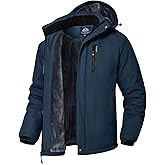 Rdruko Men's Ski Snow Jacket Waterproof Winter Insulated Fleece Hooded Outdoor Mountain Coat