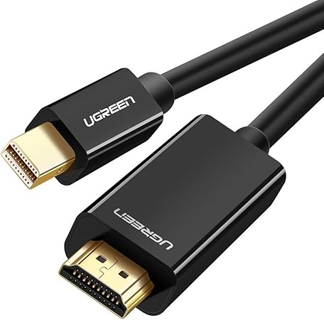 Ugreen Mini Dp To Hdmi Cable Thunderbolt Mini Displayport To Hdmi Hdtv Cable 1080p Compatible With Macbook Air Pro Imac Htc Vive Surface Pro 2 3 4 5 6 Monitor 2m Black Amazon Co Uk