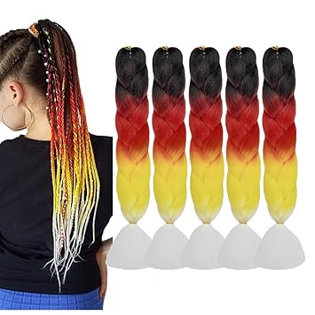 Amazon Com Msbelle 5 Packs 24 Inch Synthetic Braiding Hair Extensions Kanekalon Ombre Jumbo Braids Hair Women Black Red Yellow White Beauty msbelle 5 packs 24 inch synthetic braiding hair extensions kanekalon ombre jumbo braids hair women black red yellow white