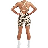 SUUKSESS Women Strappy Romper Seamless Jumpsuit Tummy Control Padded Sports Bra