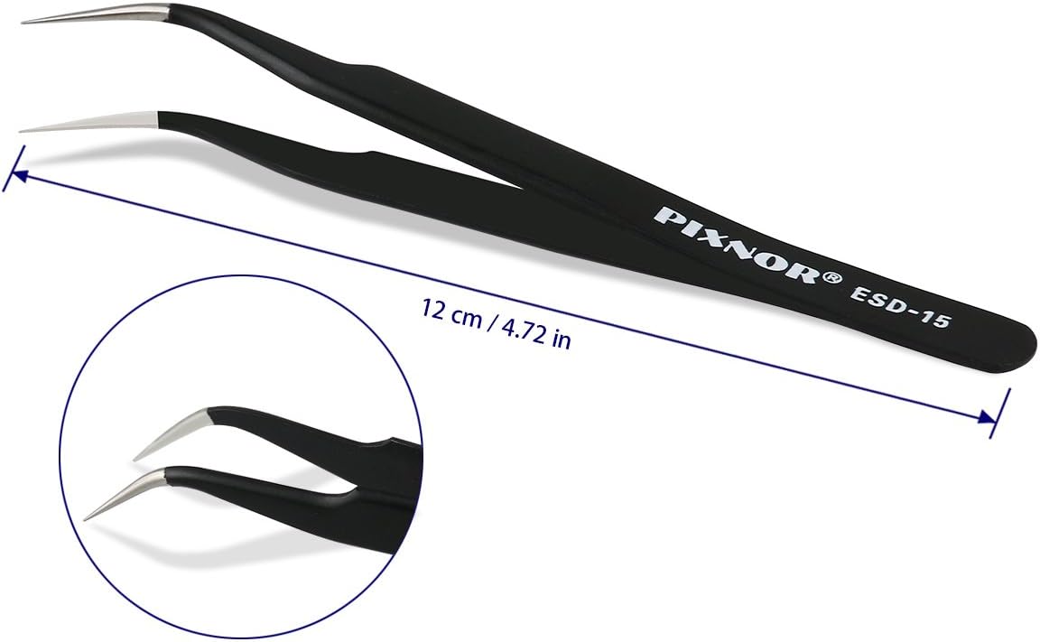 Precision Tweezer Set, 7Pcs ESD Antistatic Tweezers Set Stainless