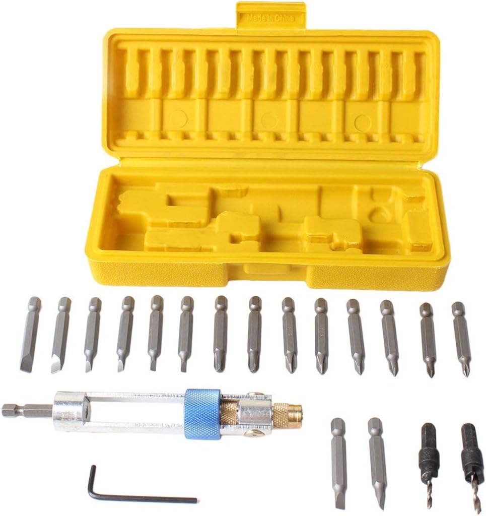 1 Set Half Time Drill 20bits High Speed Steel Drill Driver Dual-use Screwdriver Head With Case Multi-functional Tools