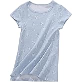 Uobzyaq Girl's Stripes Nightgowns Cotton Sleep Shirts Sleepwear Princess Nightdress