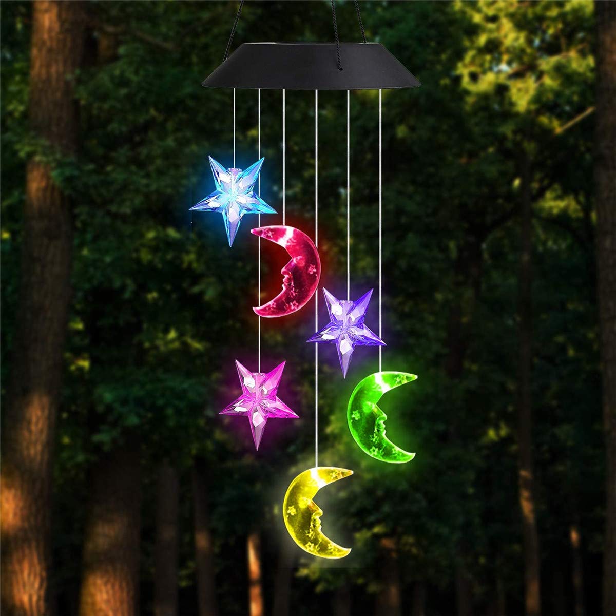 Solar Wind Chime Outdoor LED Color Changing Solar Lights Romantic Décor for Patio Garden Yard Home