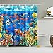 GWELL Blue Ocean Tropical Fish Coral Undersea World Shower Curtain Waterproof Fabric Bathroom Curtain with 12 Hooks (70.86X70.86-Inch, #1)
