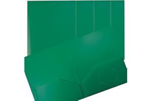 Better Office Products Heavyweight Plastic 2 Pocket Portfolio Folder, Letter Size Poly Folders 24 Pack (Green)