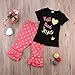 Newborn Infant Baby Girl Printed Outfit Set Long Sleeve T-Shirt & Bell-Bottom Pants 2PC Fall Winter Outfit Set Clothes