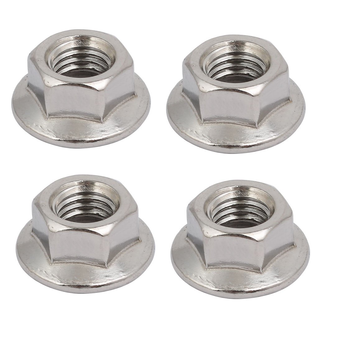 Sourcingmap 4pcs M12x1.75mm Pitch Metric Thread 304 Stainless Steel Left Hand Hex Flange Nut