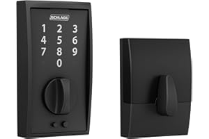 SCHLAGE BE375 CEN 622 Touch Keyless Touchscreen Electronic Deadbolt Lock, Matte Black
