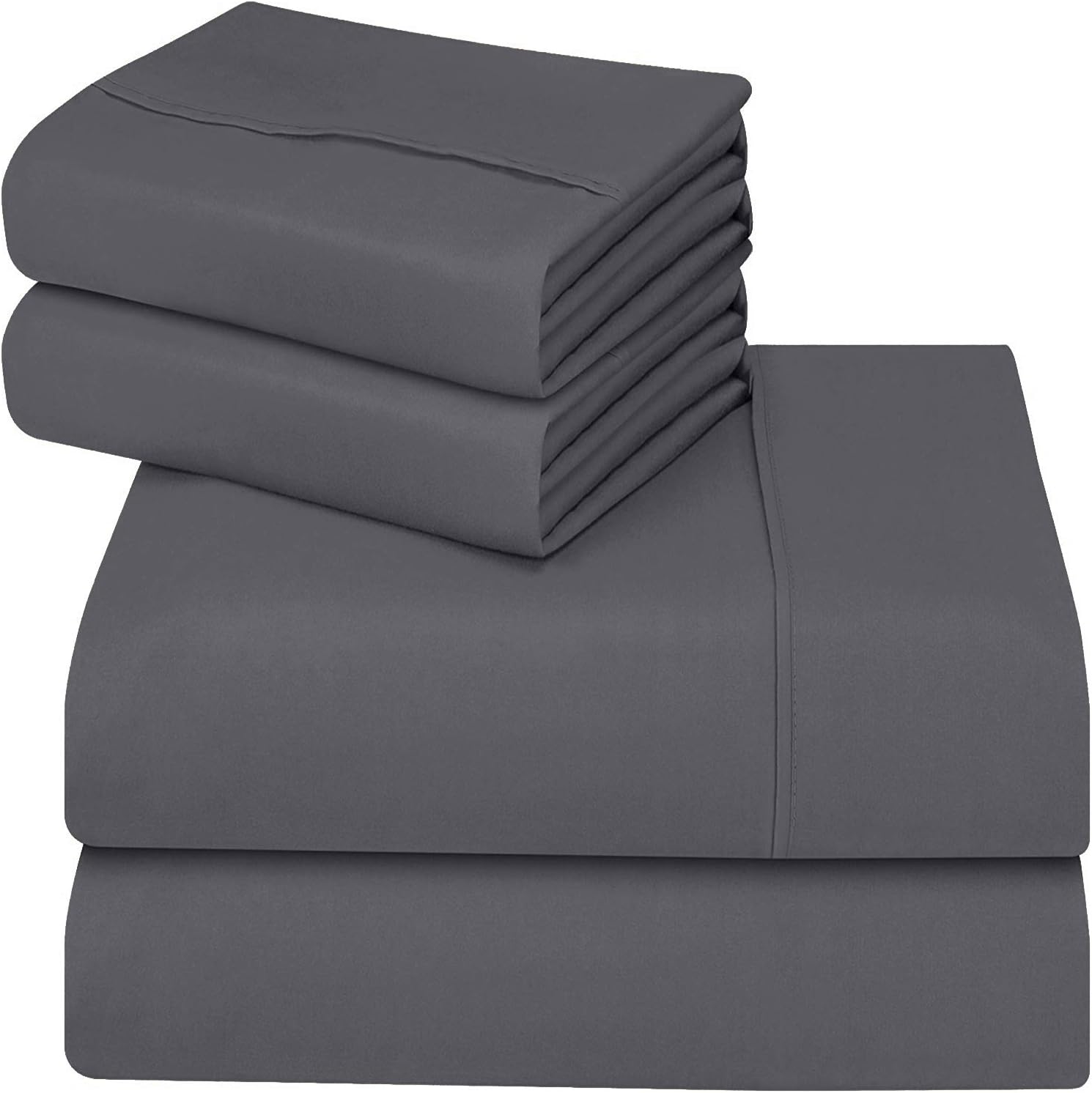 Utopia Bedding Bed Sheet Set - 4 Piece Queen Bedding - Soft Brushed Microfiber Fabric - Shrinkage & Fade Resistant - Easy Care (Queen, Grey): Home & Kitchen