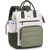 LOVEVOOK Puffer Laptop Backpack for Women, 15.6 Inch Work Backpack purse for Nurse Teacher, College Back to School Bookbag for Teen Girls, Personal Item Travel Bag Computer Daypack for Daily Commute