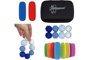 BEaHappizeN Large 8 PCS 33mm Silicone Magnetic Balls & 2 Worry Stones Fidget Combo Set, for Adult & Teens Stress Relief, Anxi
