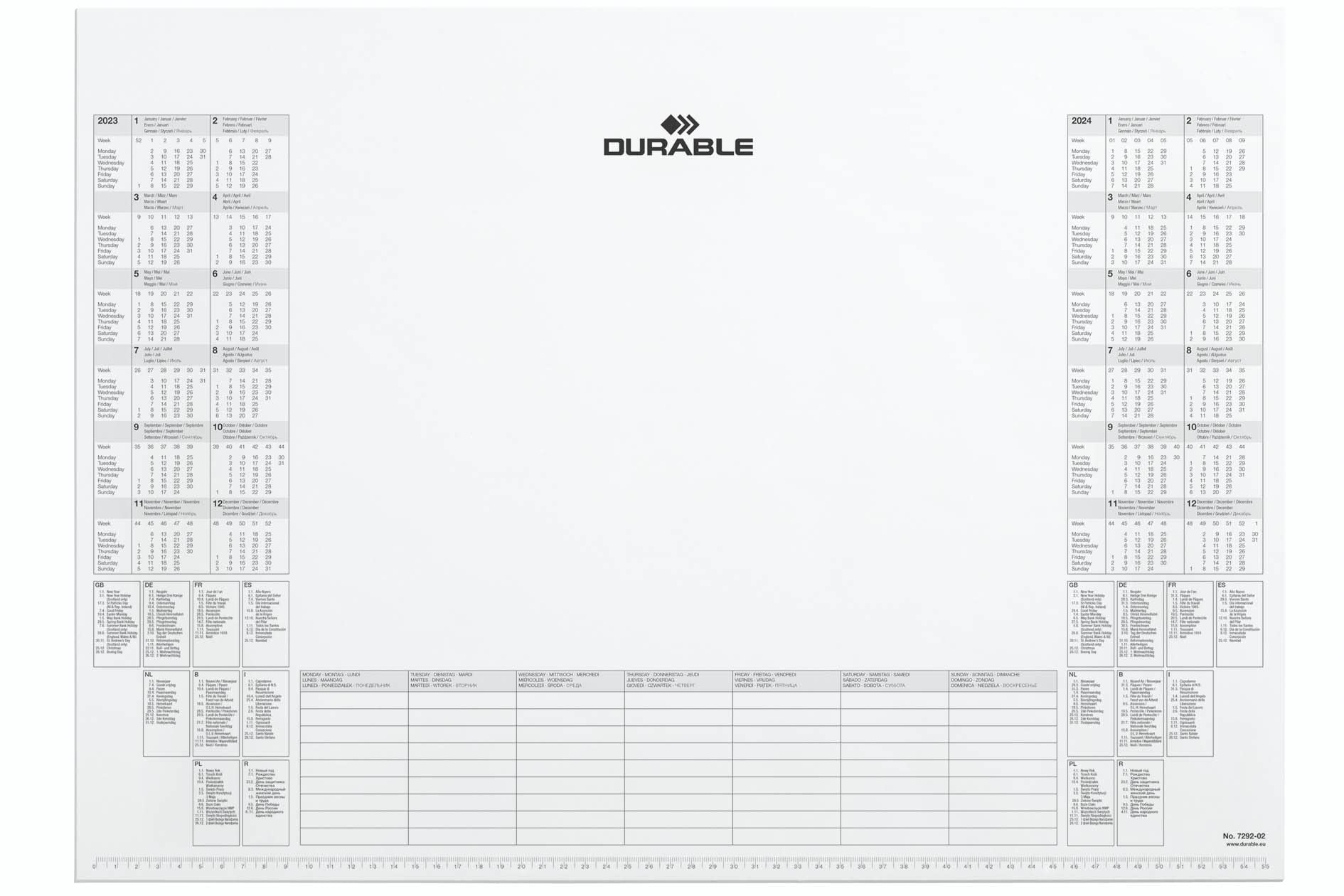 Durable Replacement Calendar Pad Refill for Durable Desk Mat - 57 x 41cm - Pack of 1 - Includes 25 Sheets - Perfect for Taking Quick Notes