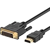 Rankie HDMI to DVI Cable, Male to Male CL3 Rated High Speed Bi-Directional, 6 Feet (Black)