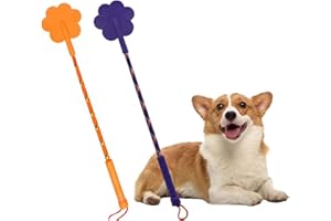 Rexnoz 2 Pcs Dog Training Stick, Durable Silicone Dog Training Whip with Non-Slip Grip, Outdoor and Indoor Training Dog Tools, Puppy Training Whip Exercise Accessory (Orange+Purple)