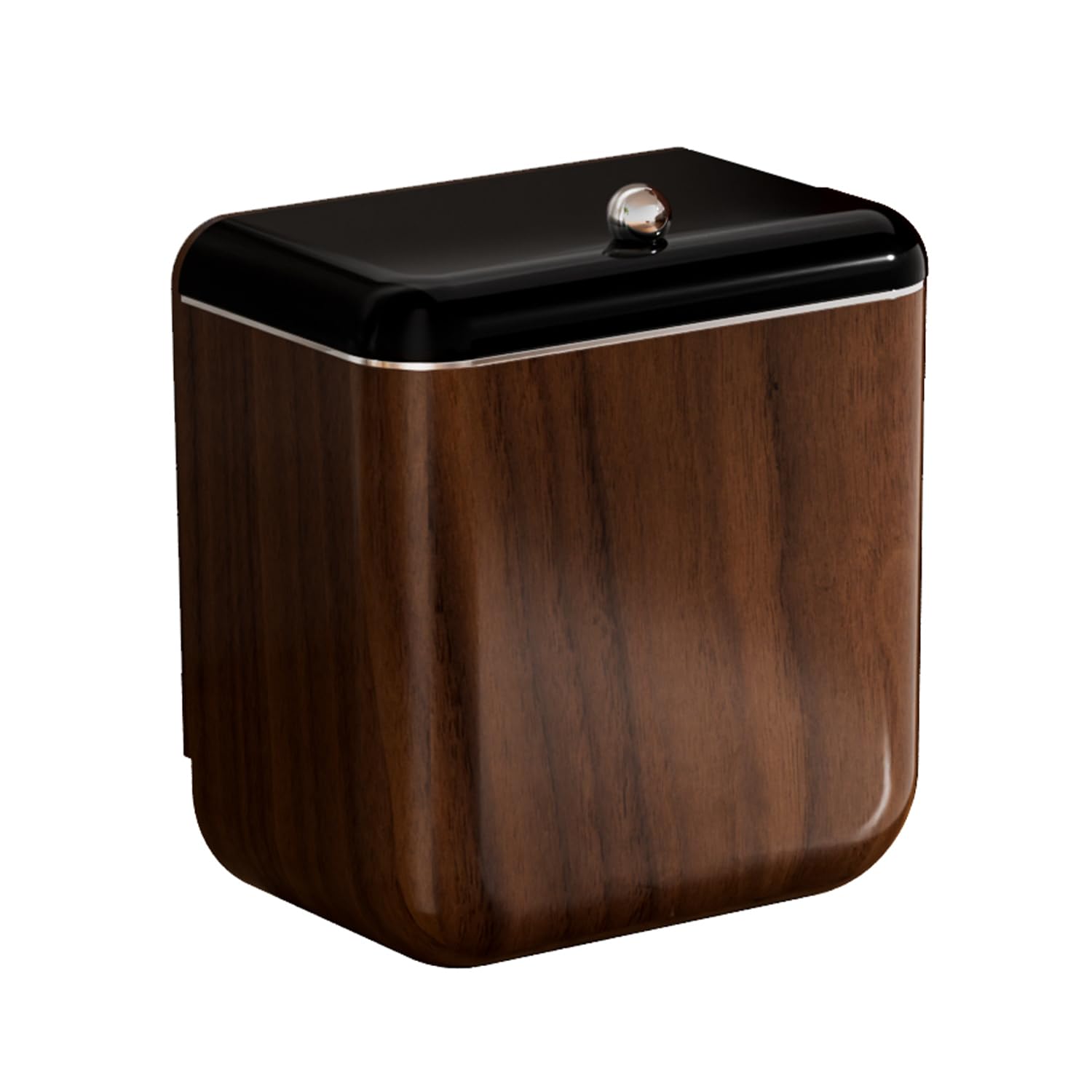 ZNYOPA Vintage Kitchen Trash Can with Lid, Large 3.2 Gallon/12 Liter Capacity, Hanging Compost Bin, for Under Sink or Cupboard, Bathroom, Bedroom, Walnut Color