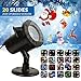Tcamp 20 Slide Christmas Projector Lights, LED Christmas Snowflake Projector Lights, Upgraded 20 Slides Moving Patterns LED Landscape Spotlight, Waterproof Xmas Christmas Lights Outdoor Indoor