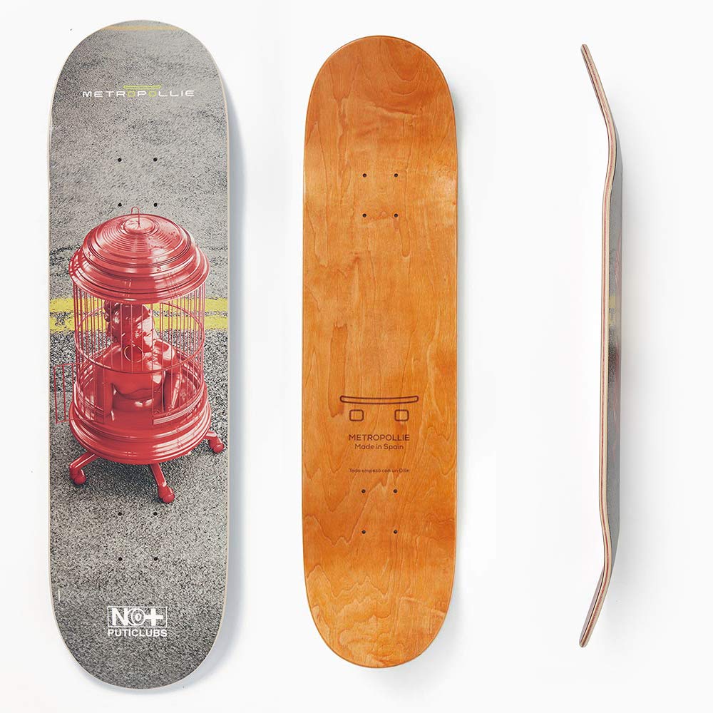 Metropollie Skate Board 8.375 Cage, Skate for Boys Girls Teens Adults Beginners, 7 Layer Board 100% Canadian Maple Hard Rock
