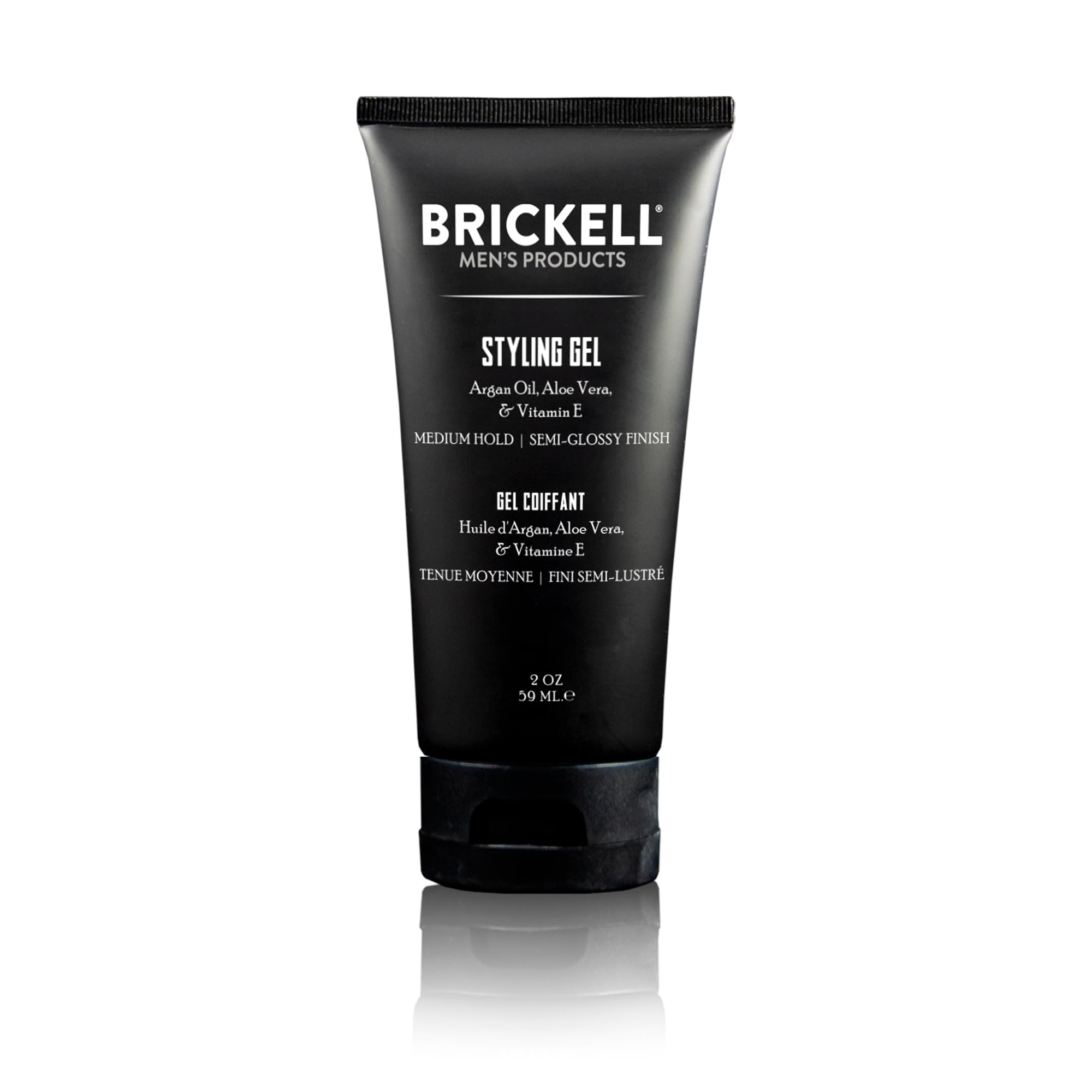 Brickell Men's Styling Hair Gel, Natural and Organic, All Day Hold for Glossy Style, 59ml, Naturally Scented