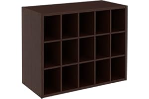 ClosetMaid 15 Cube Stackable Storage Organizer for Shoes, Bags, Crafts, Hobbies with Wood Shelves, for Closet, Entryway or Mudroom, Espresso