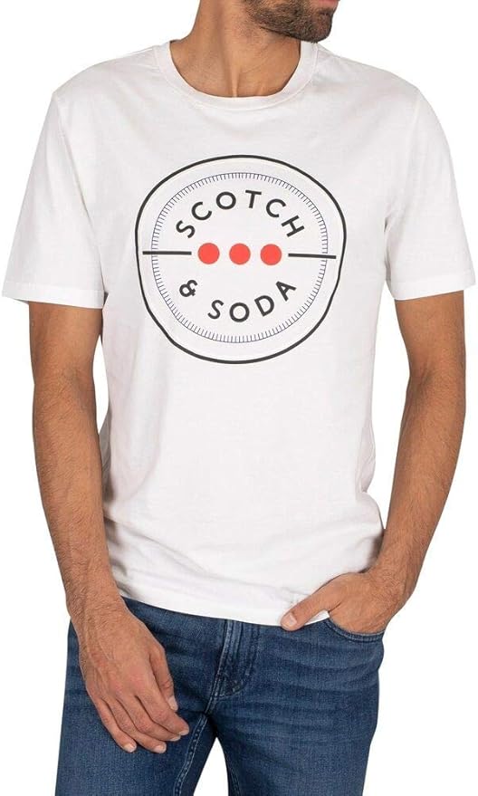 Scotch & Soda Men's Graphic TShirt, White Whites Amazon.co.uk Clothing