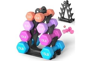 NOMNEST 4-Tier Dumbbell Rack for 1-15 lb Weights, Holds 5 Pairs Space-Saving Sturdy A-Frame Stand for Home Gym, Weight Rack for Women's Dumbbell Set (Dumbbell Rack Stand Only)