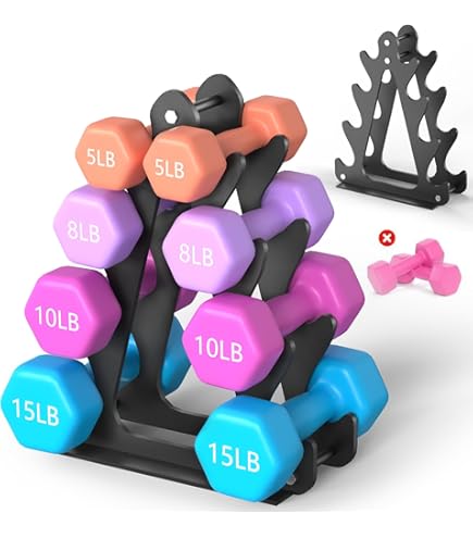 Kit De Pesas Mancuernas Rehome De Neopreno 2 3 5 Libras Con Soporte Para Ejercicio Pilates Y Aerobicos Color Gris