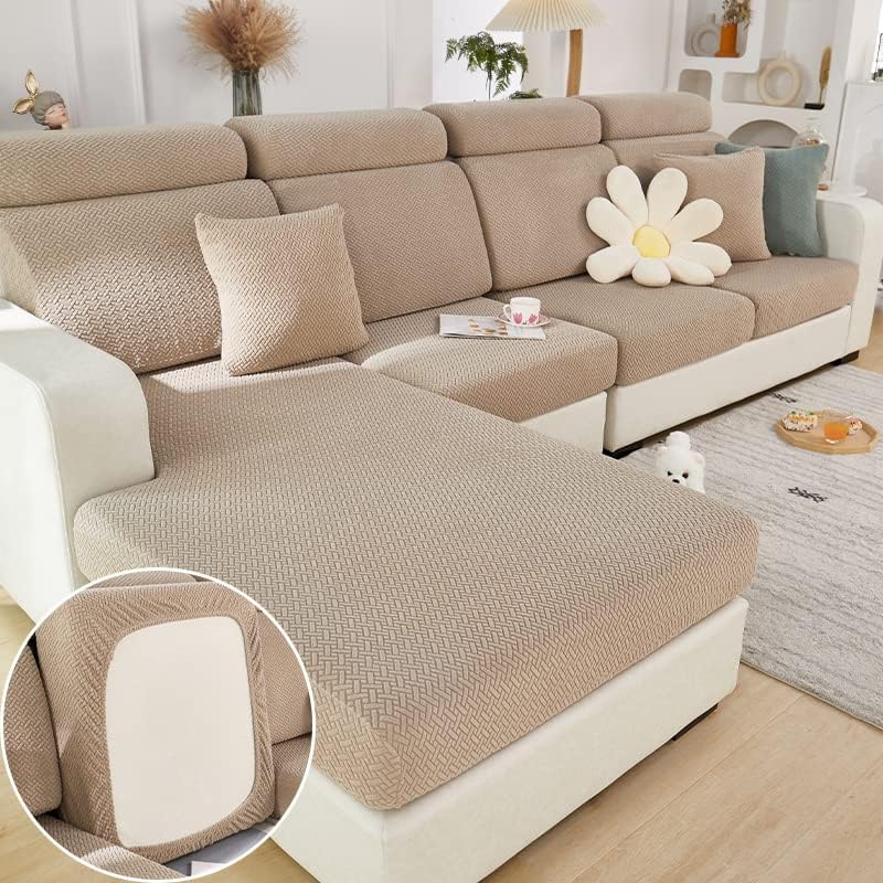 Slipcovers - Universal Sofa Slipcover, 2023 New Wear-Resistant Sofa Cover, L Shape Sectional Couch Covers, Separate Cushion Couch Chaise Cover, High Stretch, Anti-Slip, Water Resistant (A-Camel,Chaisecover)