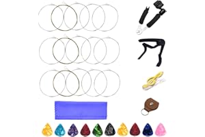 JYsun Banjo Strings 5 String Set Stainless Steel Core Copper Alloy Wound 3 Full Sets with 3 in 1 Restringing Tool & Capo & Picks & Other Useful Tools