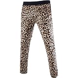 MOGU Mens Luxury Leopard Printed Pants 