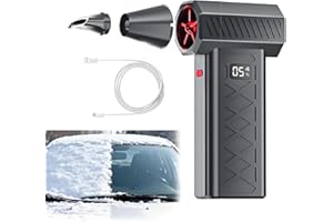 wartleves Snow Master Pro LED Turbo Blower, 130,000 RPM Mini Turbo Snow Blower for car with Dual Mode Design, Portable Snow Whiz Turbo Blower Ideal for Vehicle Snow Removal and Home Cleaning (Black)