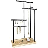 lengnoyp Premium Jewelry Stand, 4-Tier Storage Necklace Holder Stand, Earring Holder AdjustableTall 20I N (Max), Jewelry Orga