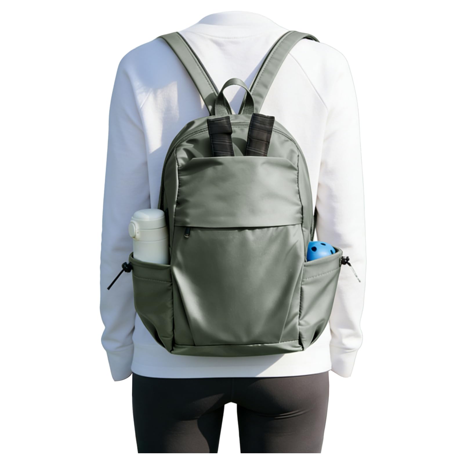 SEAFEW Large Green Sling Crossbody Bag for Men Women, Waterproof Chest Bag One Strap Back Pack Convertible Backpack for Travel Hiking Sport Gym with USB Charger Port Image