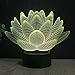 Gift Ideas Lotus Night Lights 3D Illusion lamp Animal Light Led Desk Lamps Unique Anniversary Gifts for Baby Home Decor Office Bedroom Wedding Party Decorations Nursery Lighting 7 Color (Lotus)