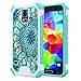 Galaxy S5 Case, SmartLegend Hybrid High Impact Armor Defender Protective Case Heavy Duty [Anti-slip] Dual Layer Cushion Bumper Case for Samsung Galaxy S5 - Lotus Flower