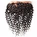 Dinoce Compatible with Longqi Brazilian Curly Hair Lace Frontal Ear to Ear Remy Human Hair Jerry Curly Virgin Hair 13x4 Free Part Frontal Closure Natural Color 16 Inch