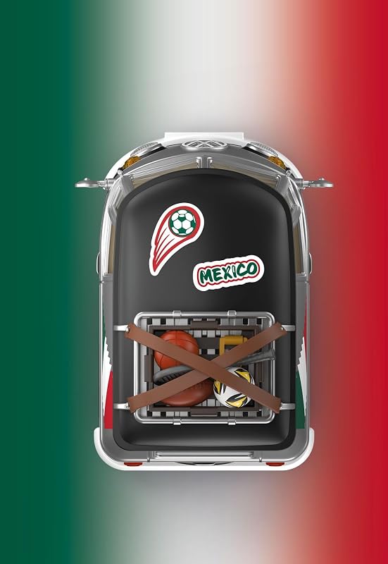 | Volkswagen | Volkswagen T1 Camper Mex Edition | Retro Camper com Equipamento Desportivo, Bagageiro e Folha de Autocolantes | para crianças a partir dos 4 anos | 72315