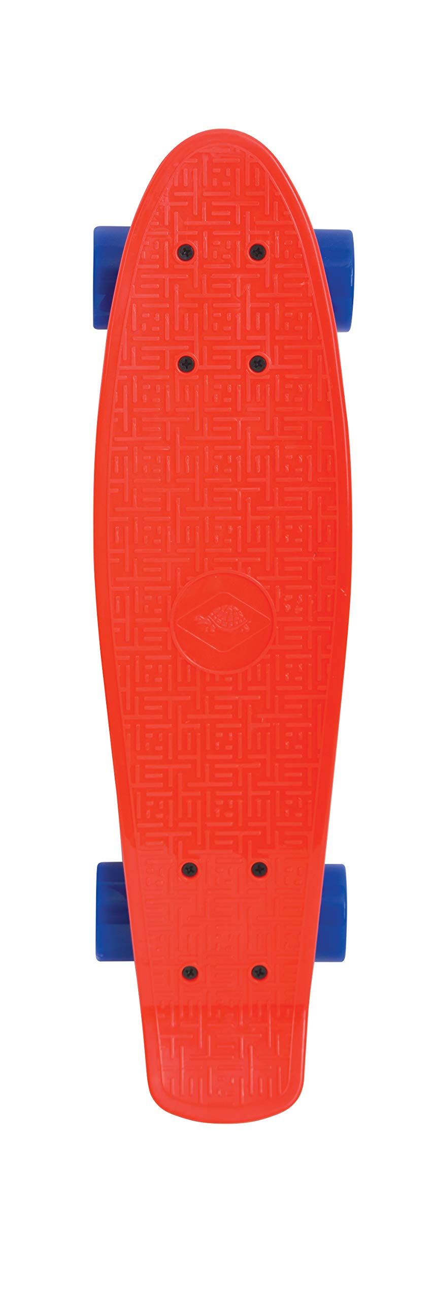 Schildkröt Retro Skateboard, Premium Board with Plastic Deck, Durable Robust PP, ABEC7, Aluminum Axles, PU Wheels, Non-Slip Stand, Color: Red, 510702