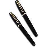 Better Office Products Executive Black Gel Pen, 2 Pack, Classic Business Pen with Removable Cap, Black 0.7mm Medium Point, Go