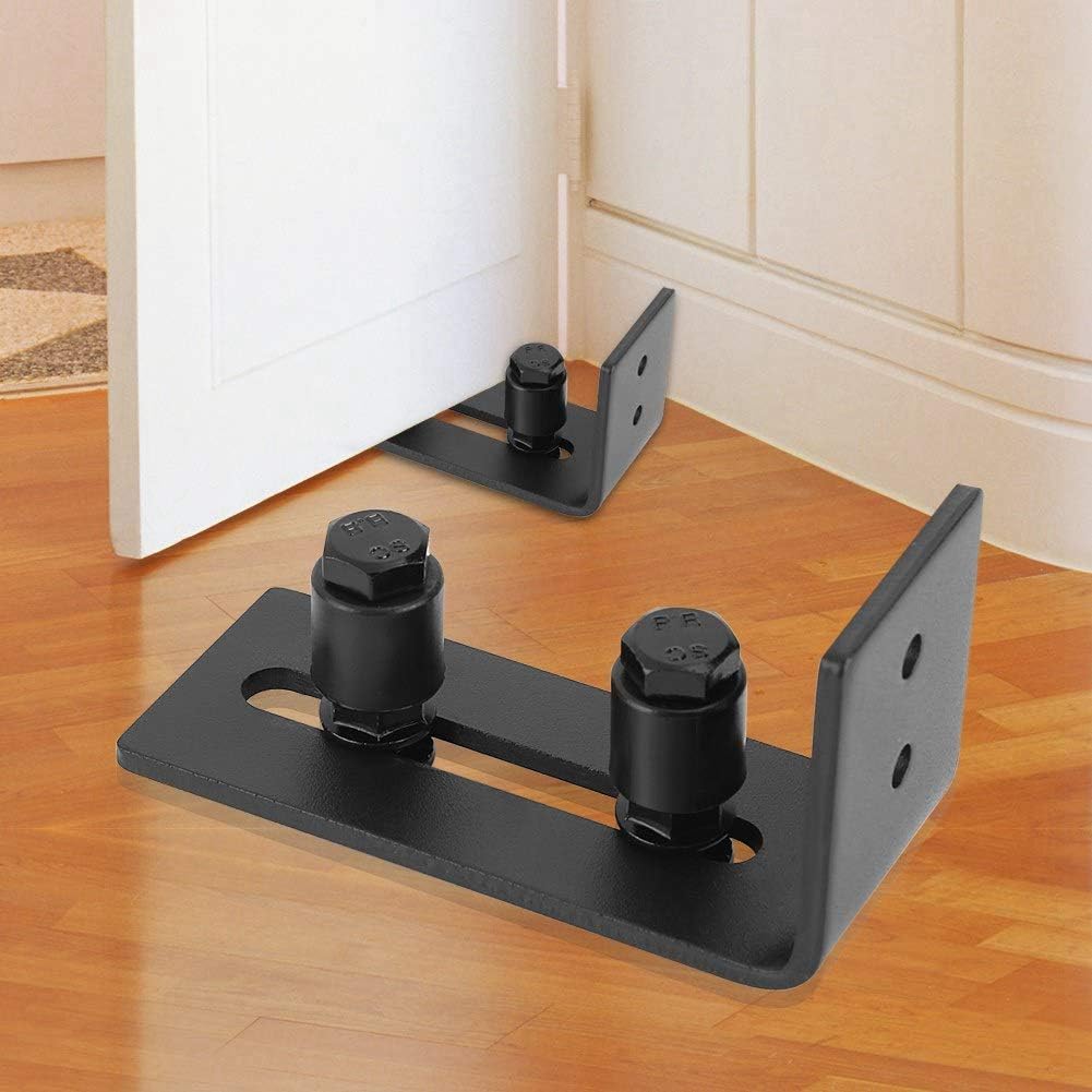 Floor Guide Wall/Door Bottom Guide Sliding Barn Door Hardware Black Wall Mount - Image 3