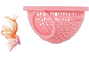 Floating Betta Hideout Cave, 3D Printed Hammock Aquarium Decor for Small Fish Rest Feed Play & Breed, Safe Tunnel Fish Tank O