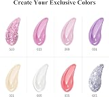 PHOENIXY Poly Nail Gel Extensions Kit 8 Colours 36W UV/LED Lamp 15ml view 2