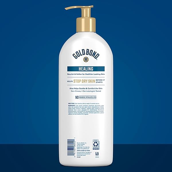 GOLD BOND HEALING HYDRATING LOTION WITH ALOE MOISTURIZES, HEALS & SMOOTHS DRY SKIN, DELIVERS IMMEDIATE 24-HOUR HYDRATION, VALUE SIZE, 24 OZ.