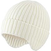 Home Prefer Baby Winter Hats for Boys Girls Kids Toddler Beanie with Earflaps Fleece Lined Knitted Beanie for Cold Weather