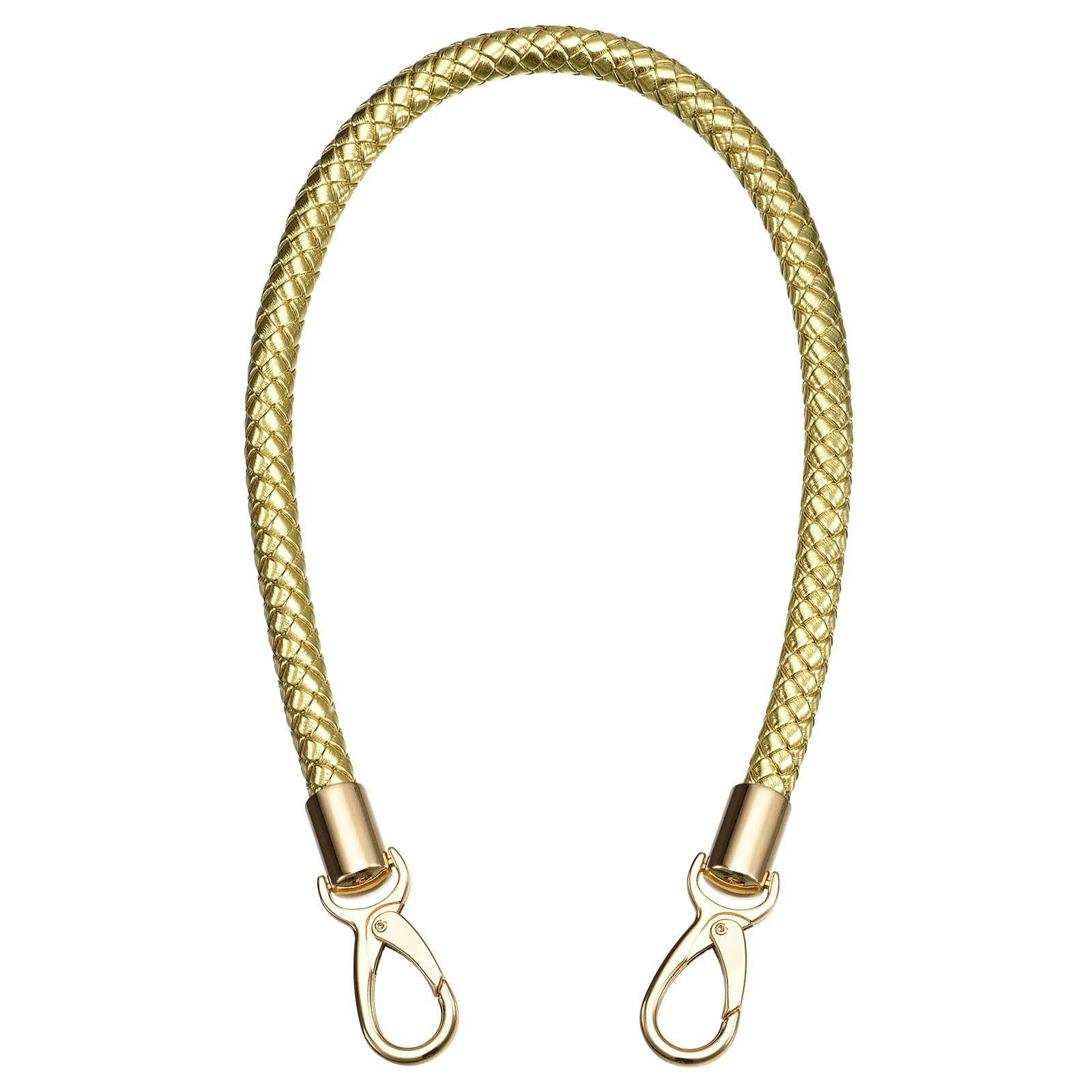uxcell Leather Purse Strap, 60cm/23.6" PU Braided Purse Replacement Handle for Women's Handbag Underarm Bag Tote (Gold)