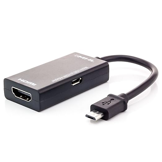 Saxonia kompatibel mit Samsung Smartphone Tablet MHL HDMI Adapterkabel Micro USB 11 polig Bild Tonübertragung Schwarz