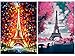 ONEST 2 Packs DIY 5D Diamond Painting Set Full Drill Diamond Painting Wall Stickers for Living Room (Eiffel Tower)