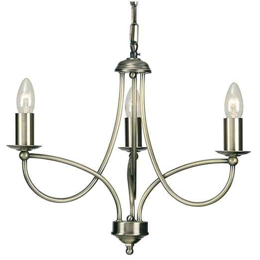 Loop 3 Light Ceiling Fitting Antique Brass Finish Amazon Co Uk