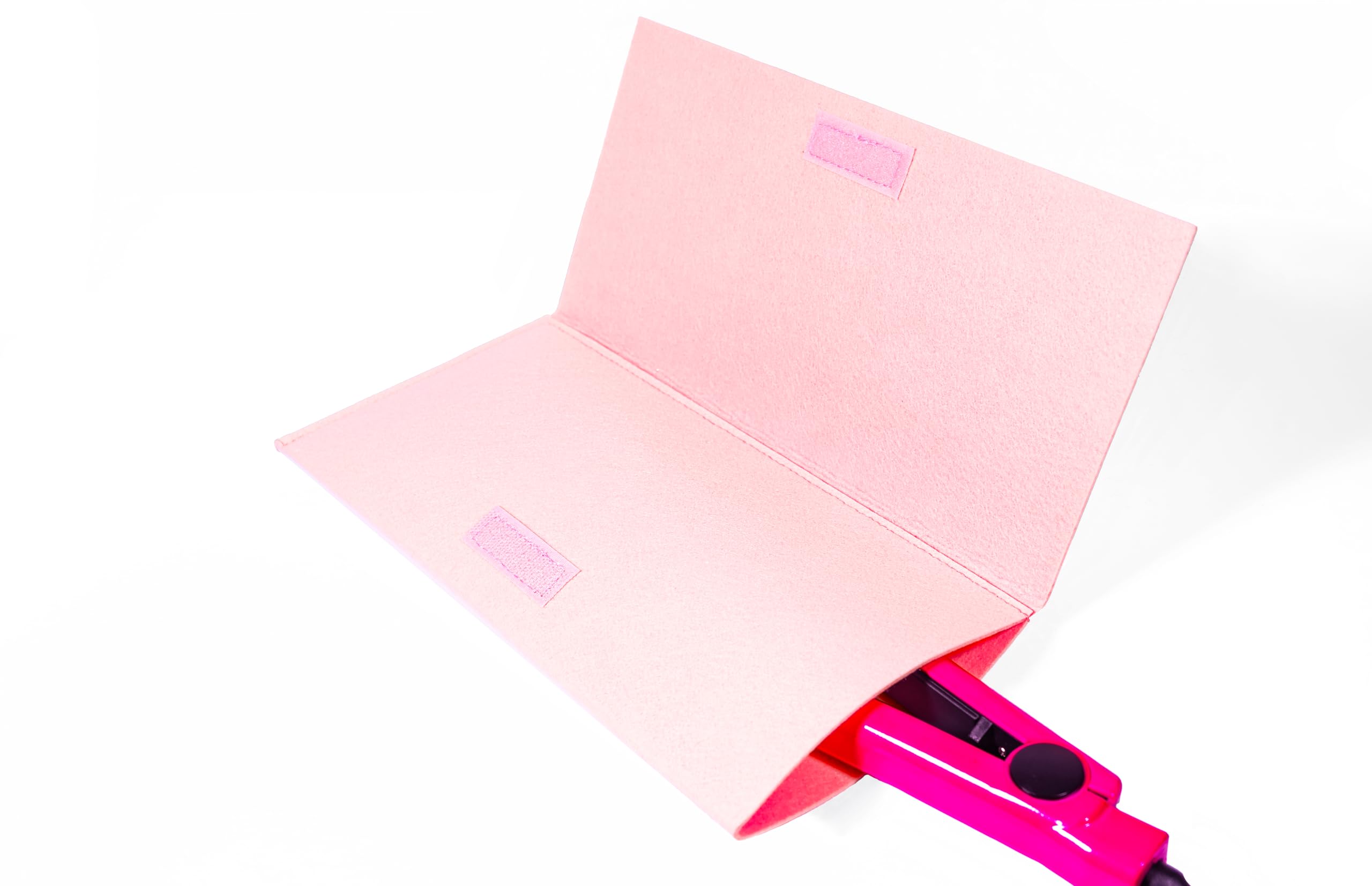 Glamza Hair Straightener Mat & Pouch - Made from Heat Resistant Safety Felt - Ideal for Home & Travel (Pink)
